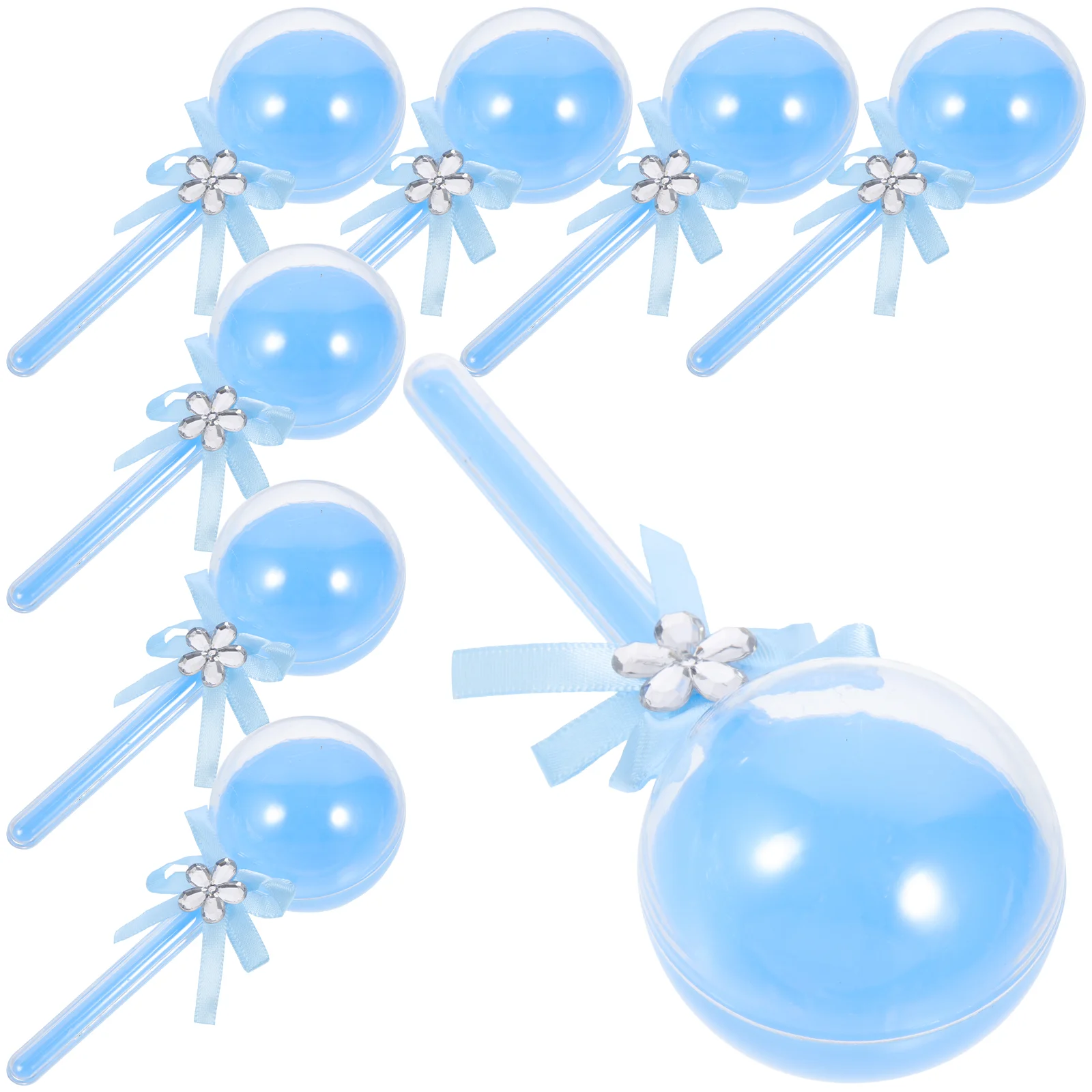 

Baby Rattle Acrylic Candy Boxes Fillable Lollipop Candy Box Ribbon Plastic Candy Container Baby Shower Favors Gender Reveal