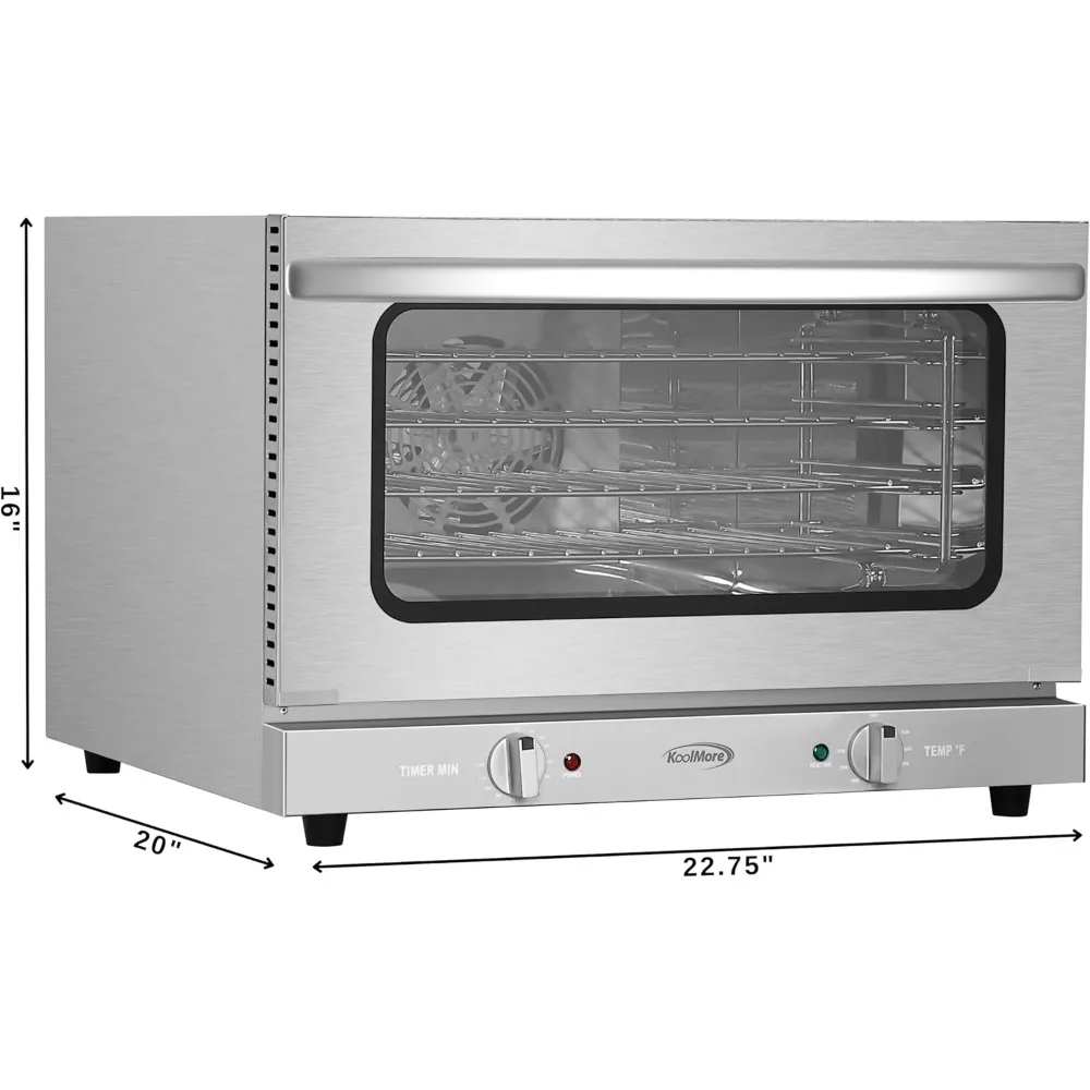 23 in. Commercial Countertop Convection Oven for Half-Size Pans with 4 Racks 1600W of Power in Stainless-Steel 3