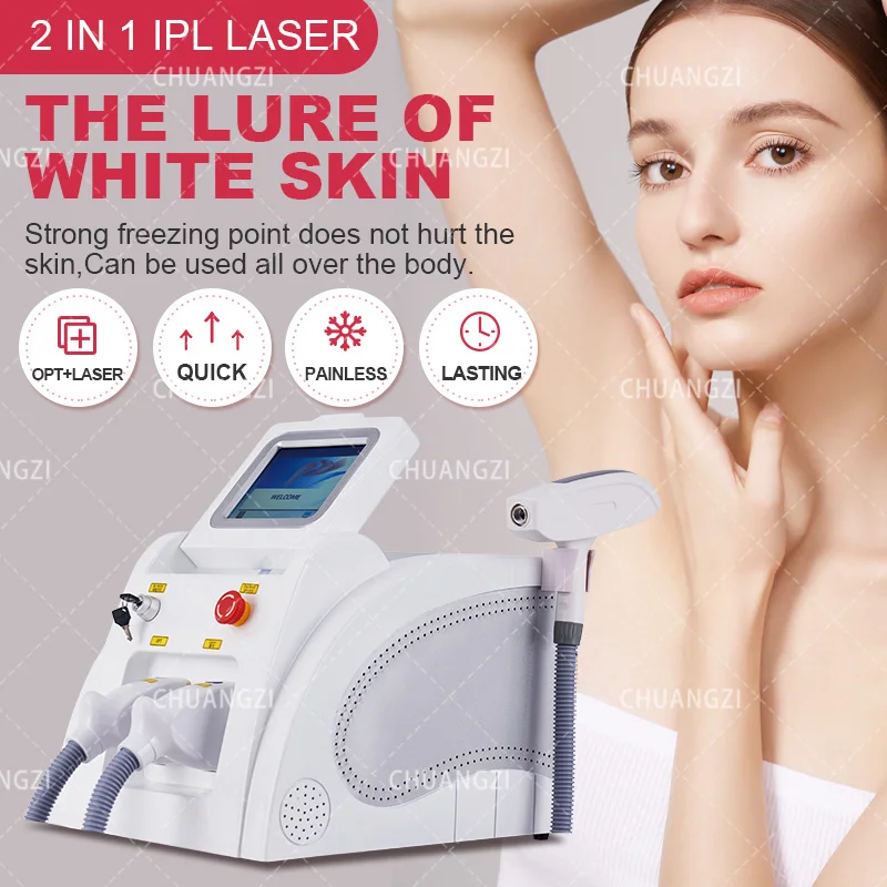 Modern 2IN1 Dual Tech Beauty Machine IPL OPT Body Hair Removal Picosecond ND YAG Tattoo And Pigment Removal Skin Care Device 1