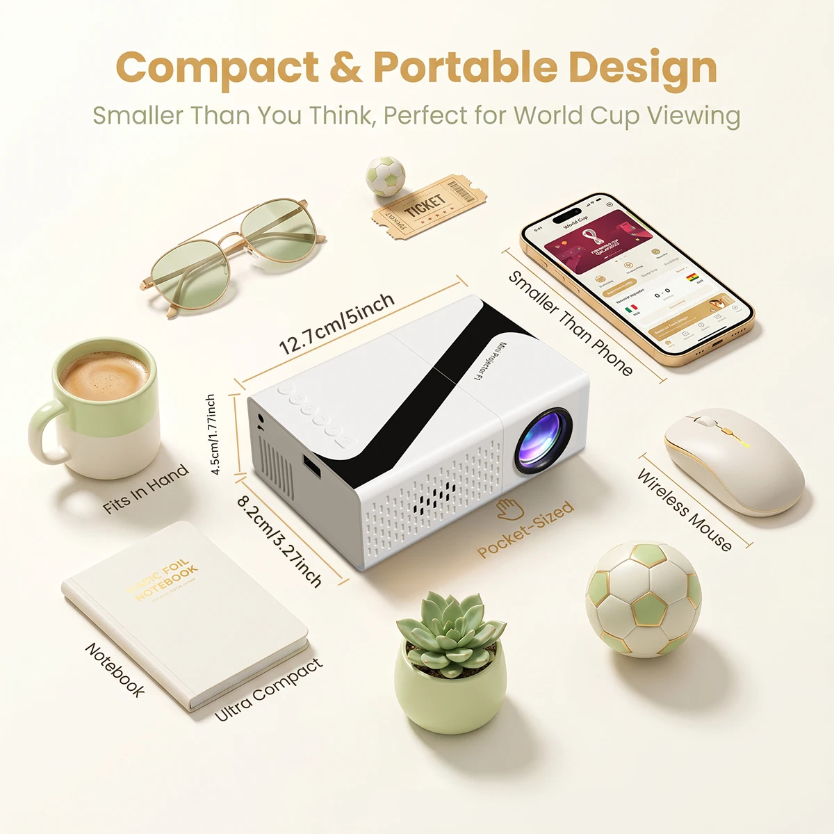 Proiettore portatile con decodifica 4K, risoluzione nativa 720P, supporta la proiezione da cellulare, adatto per dispositivi IOS/TV Stick/USB/Laptop e altri. - immagine 6