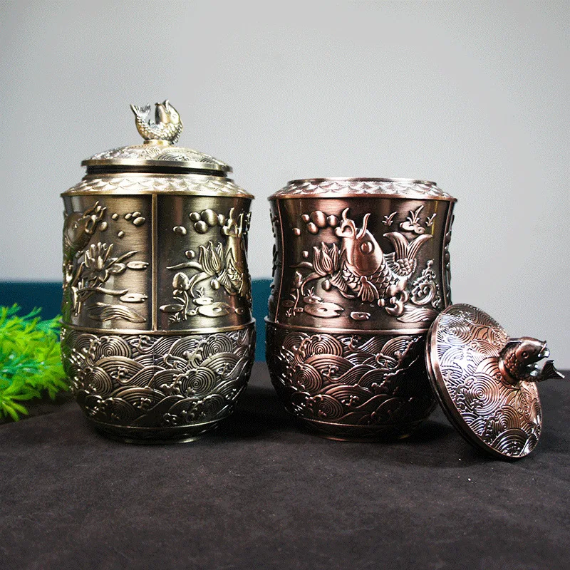 Cremation Urn Pet Memorial Keepsake Container for Ashes Tea Canister Coffin Box for Human Ashes Metal Cremation Animal Urn Funeral Home Decor