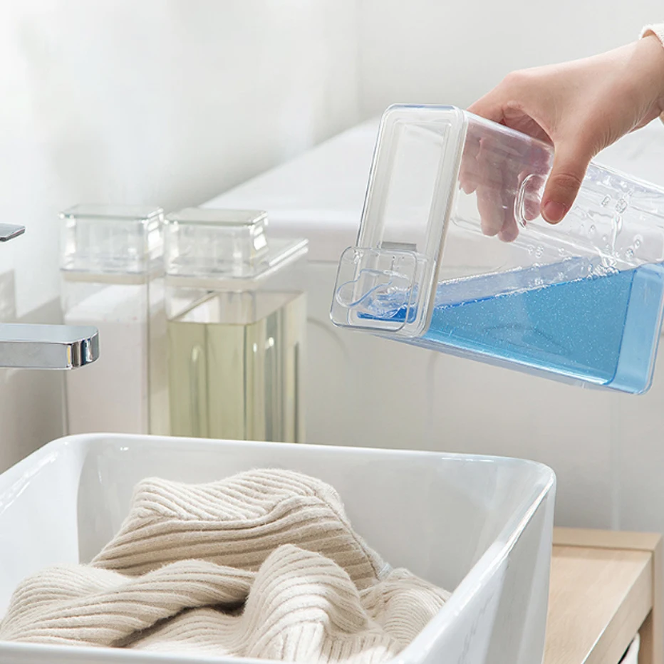 Dispenser Per Detersivo Da 1100 Ml Con Misurino, Contenitore Ermetico In Polvere, Riutilizzabile Per Bottiglie Vuote, Dispenser Multiuso Per