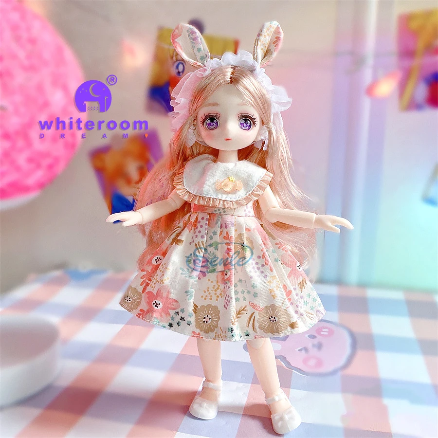 23cm BJD Doll Girl Body Toy 15 Joint Movable  Kawaii Doll With Fashion Clothes Soft Hair Dress Up Girls Toys Birthday Gift Doll 4