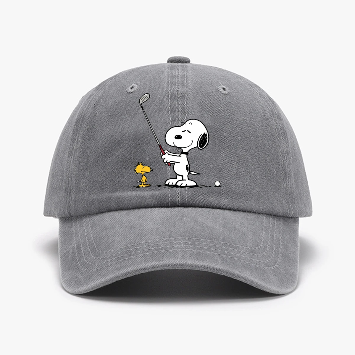 1pc "Snoopy" Printed Baseball Cap Unisex Retro Washed Distressed Sun Hat Outdoor Fashion Accessory Hat for Men & Women 4
