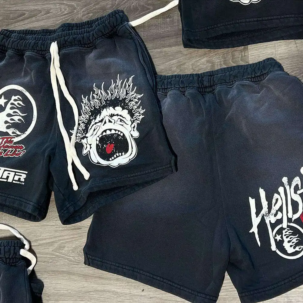 Description Picture 3 of itemShorts summer high street brand men's and women's style shorts pants pants 100% cotton casual five pants men's shorts gym pants