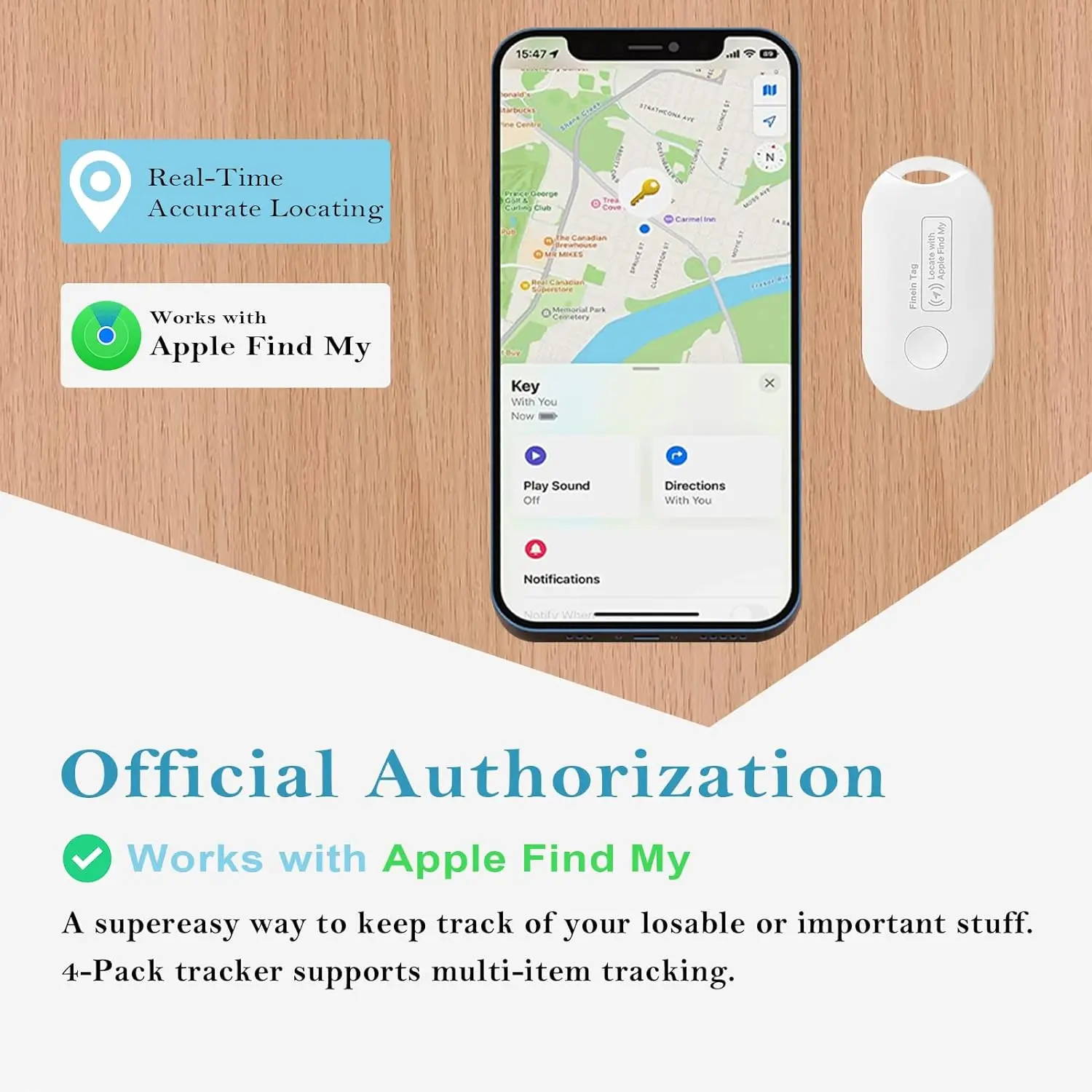 Global GPS Locator Mini Smart Tag Works with iPhone Find My APP Anti Lost Reminder Device Tracker for Car Wallet Key Pet Finder
