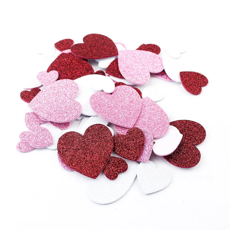 60Pcs/Bag Love Foam Hearts EVA Self-Adhesive Stickers Valentines' Day Home  Wedding Party Decoration Kid's Crafts DIY Toys Gifts