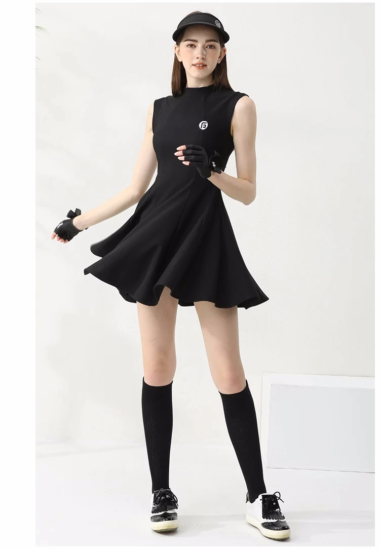 Autumn golf women's tennis dress suit with short skirt and short sleeves Han version tailored fit women's golf clothing