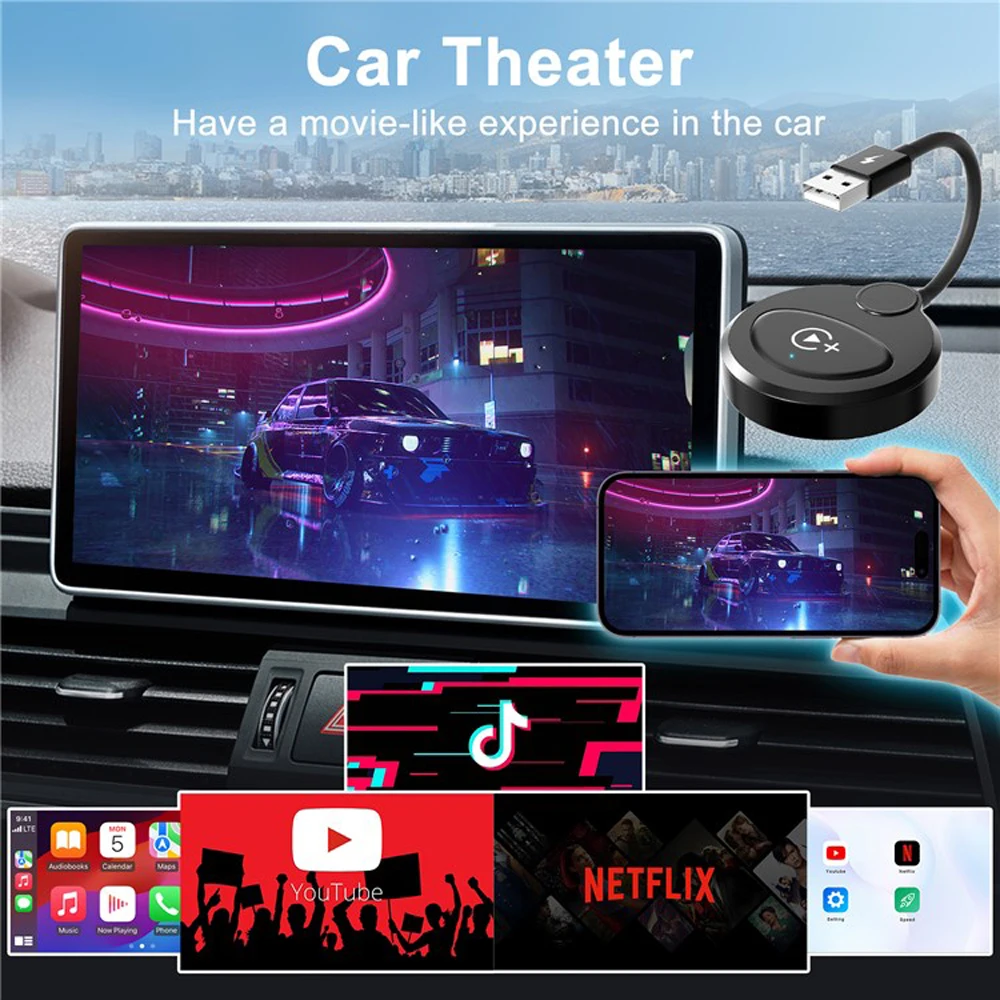 New Wireless Carplay Adapter for Apple IOS 10+ System Wired to