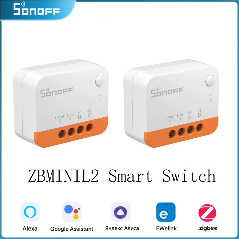 

Умный выключатель SONOFF ZBMINI L2 Extreme Zigbee, реле с двухсторонним таймером, дистанционное управление EWeLink, поддержка Google Home, без нейтрального провода
