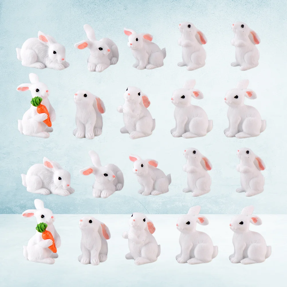 

Miniature Rabbit Figurine Easter Bunny Figurine Mini Animals Model Fairy Garden Ornaments