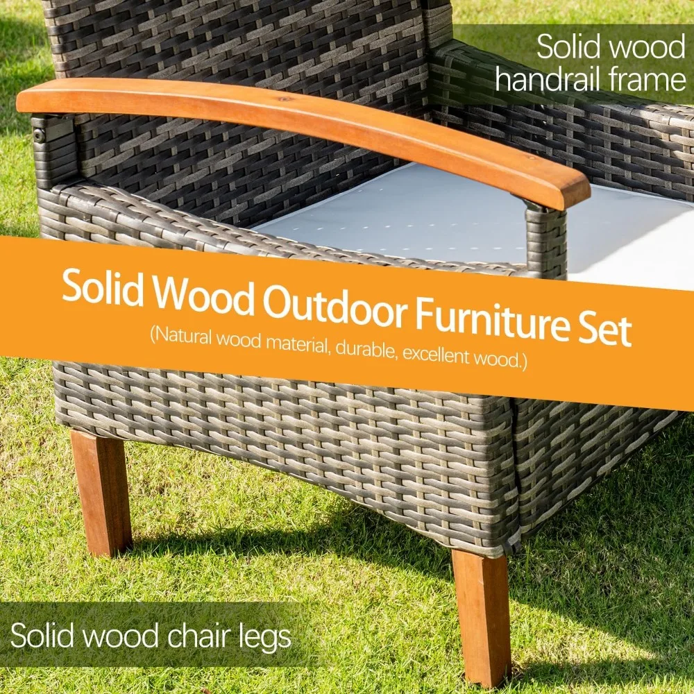Outdoor Patio Furniture Sets, 3 Pcs   with Side Coffee Table,  for Yard Garden Backyard Lawn,  Outdoor Patio Furniture Sets 6