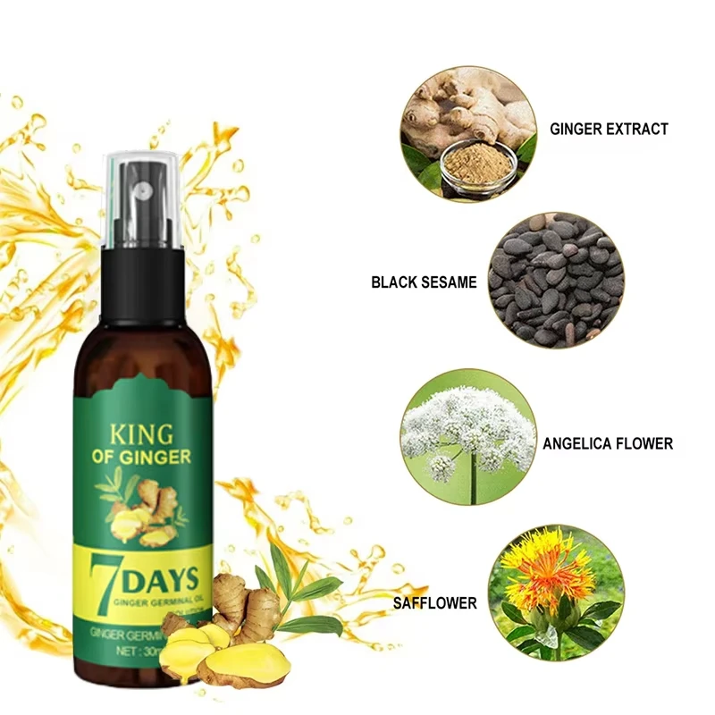 Hair Fast Growth Hair Care 7 Days Ginger Growth Spray Dense-hair Strengthen Regrowth Improves Scalp Environment Nourish
