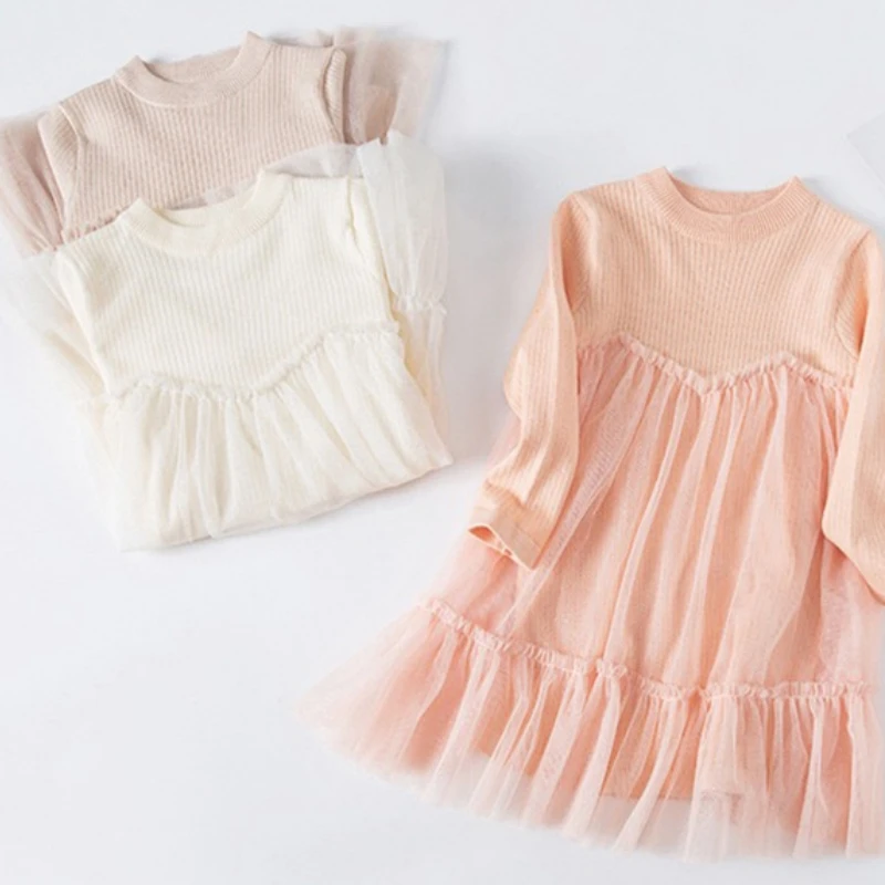 

Детское платье для девочек, детское вечернее платье на день рождения, бежевое осенне-зимнее Хлопковое платье большого размера для девочек с цветами, детская одежда, 2023