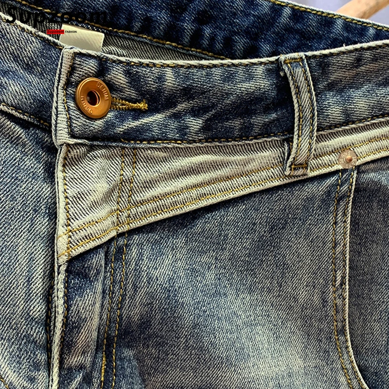 Supzoom New Arrival Hot Sale Top Fashion Autumn Zipper Fly Stonewashed Casual Patchwork Cargo Denim Pockets Cotton Jeans Men