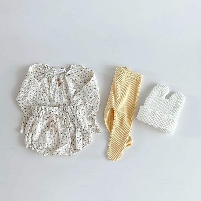 Description Picture 5 of itemKorean Style Baby Girls Spring Clothing 0-3Y Floral Printed Cotton Loose Top and Bloomer Infant 2Pcs Suit Toddler Shorts Outfit