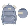 Fashionable Transparent Dog Themed Nylon Backpack with PVC Ita Bag Daypack for School Travel Shopping F3MD 5