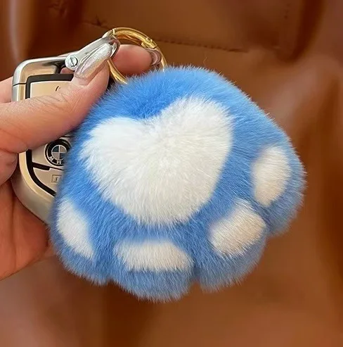 Portachiavi con palla di pelo di gatto, morbido pompon, coda di animale, portachiavi per auto da donna – acquista a prezzi convenienti sul marketplace
