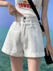 High Waist A-Line ort orts Women's Summer Thin Denim High Waist Slimming Trendy Bla Loose Fit Casual Faionable orts