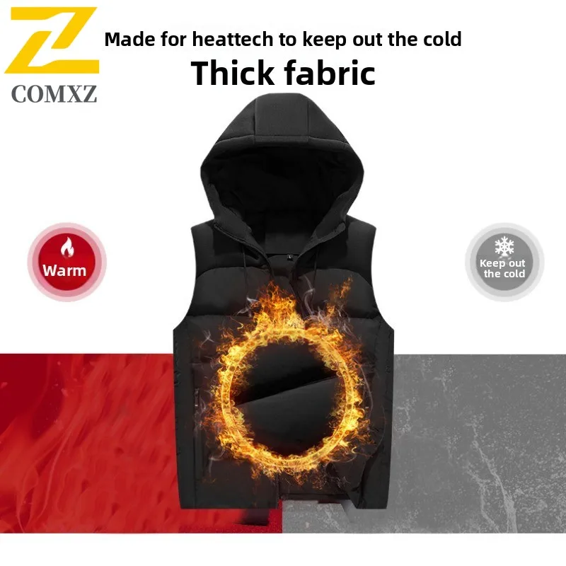 Autumn Couple Colorblock Sports  Vest Stand Collar Thickened Windproof Coat for Hiking Camping Fishing Korean Style Outerwear