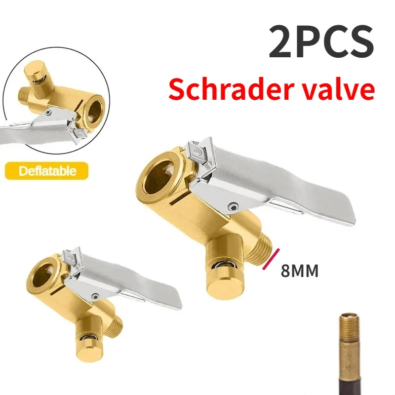 Dual Head Bicycle Pump Nozzle Hose Adapter with Valve Converter