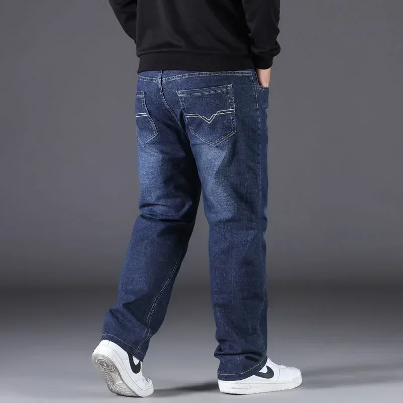 10XL Mens Black Jeans Oversize High Waist Loose Trousers Large Size Husband Plus Size Loose Denim Trousers Blue Male Denim Pants 5