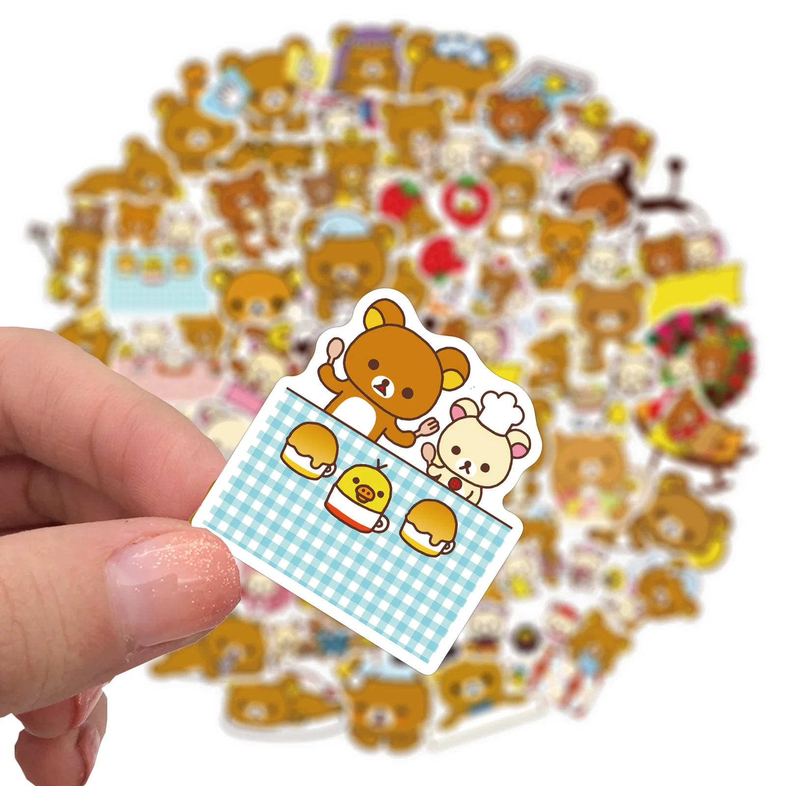 50/100PCS Kawaii Rilakkuma Bear Cute Cartoon Stickers for Guitar DIY TOY Bicycle Skateboard Laptop Luggage Decor 3