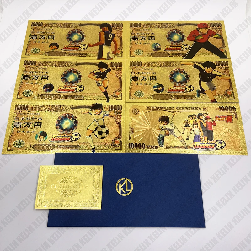 5 Tipi Captain Tsubasa Anime 10000 Yen Gold Banconote Football Game Card Birthday Collection Gift