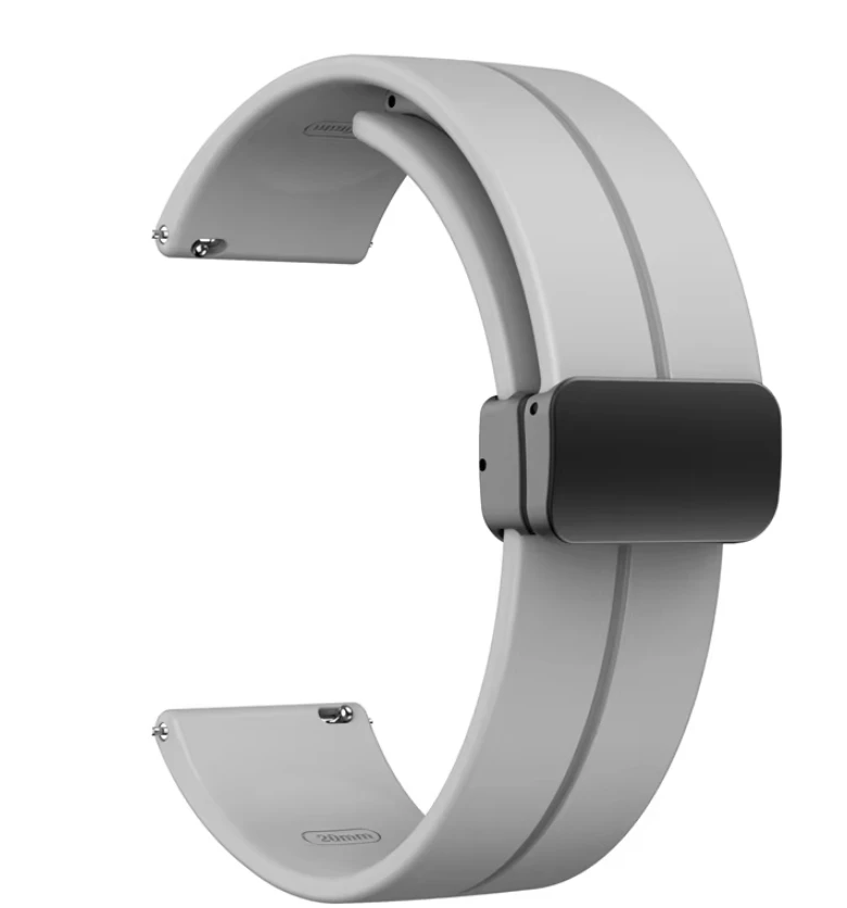 Magnetic Silicone Watch Strap, 22mm & 20mm Options, Universal Fit