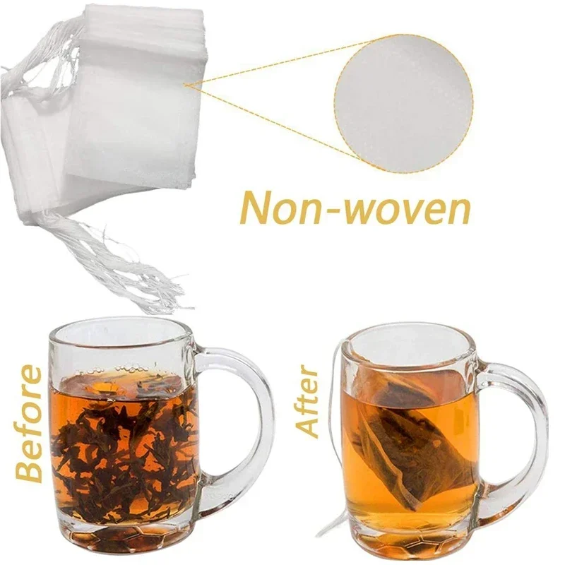 Description Picture 6 of item100pcs Useful Tea Brewing Bag Tea Bags Disposable Soup Seasoning Bag Stew Ingredients Traditional Chinese Medicine Gauze Bags