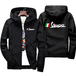 2023 Summer Vespa Battery Car Car LogoNew Men's Casual Bomber Jacket Fashion Outdoor Ultra-Thin Zipper Sports Sunscreen Clothing