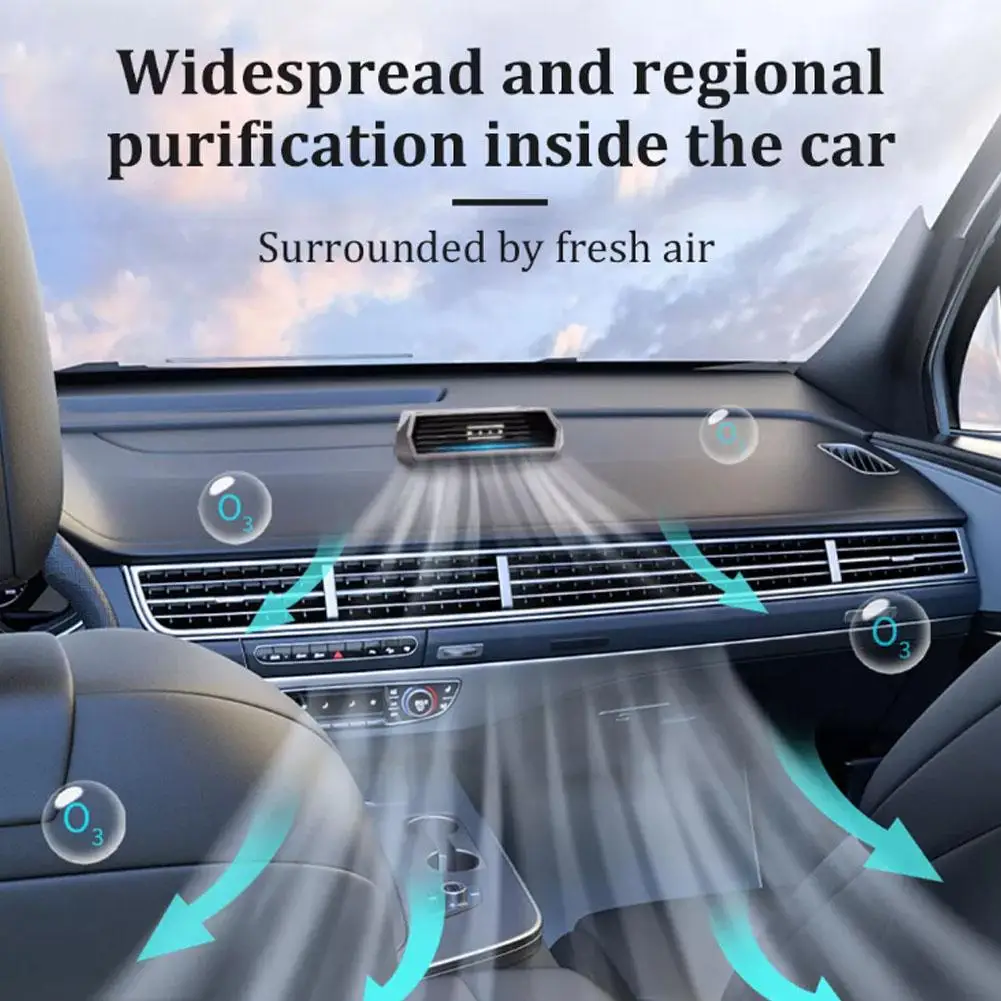 Solar Powered Car Air Purifier With Deodorizing Sterilizing Function Intelligent Energy Saving Indicator Color Changing Lig W6D8