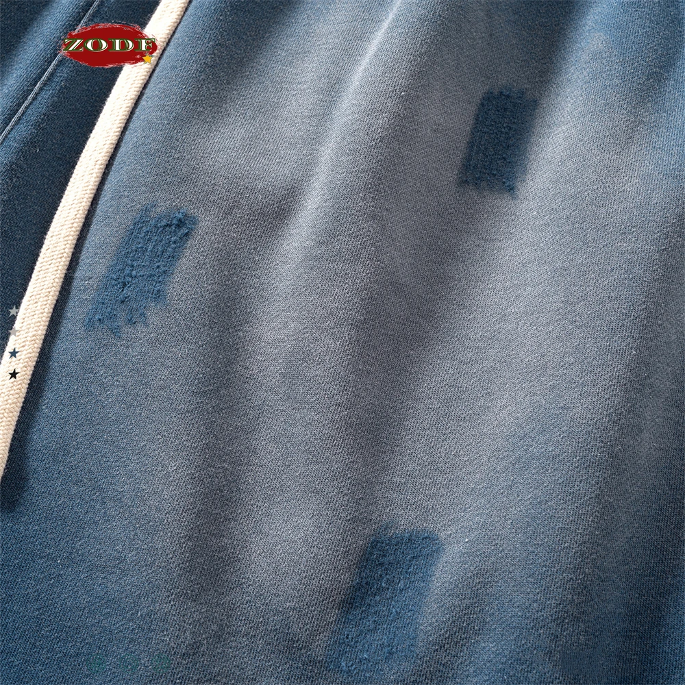 ZODF 남녀공용 트렌디 용수철 반바지, 레트로 루즈 엣지 몽키 워싱 반바지, 스트리트웨어, 여름 HY0784, 300gsm