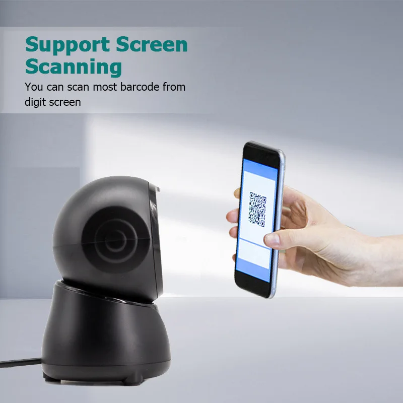 Desktop Barcode Scanner 1D 2D QR Codes Reader Mobile Payment for Supermarket Store Cashier Auto Scanning Hands Free Platform X7