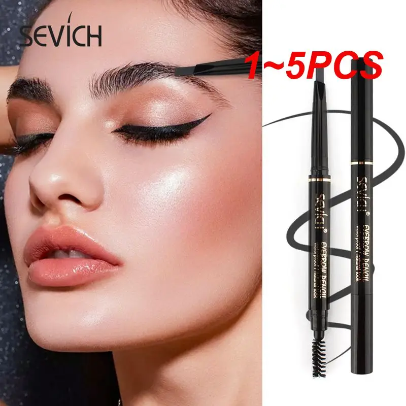 

1~5PCS Eyebrow Pencil Double Head Automatic Rotating Eyebrow Pencil Waterproof Long Lasting Black Dark Gray And Brown TSLM1