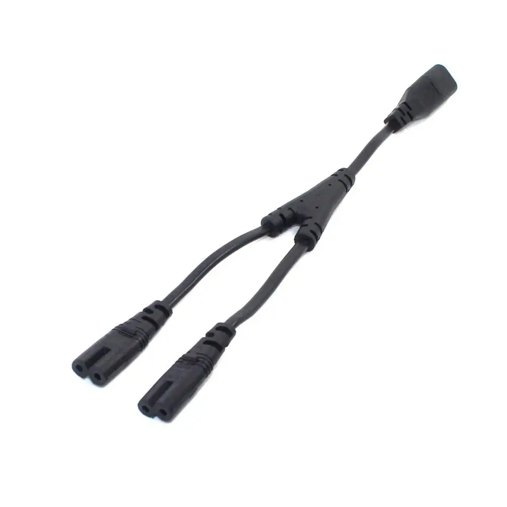 Iec Figura Macho para Fêmea em Fora Cabo de Alimentação ca Comprimento = 30cm Preto Iec320 c8 para 2x c7 y Dividir Cabo de Alimentação ca - Imagem 3