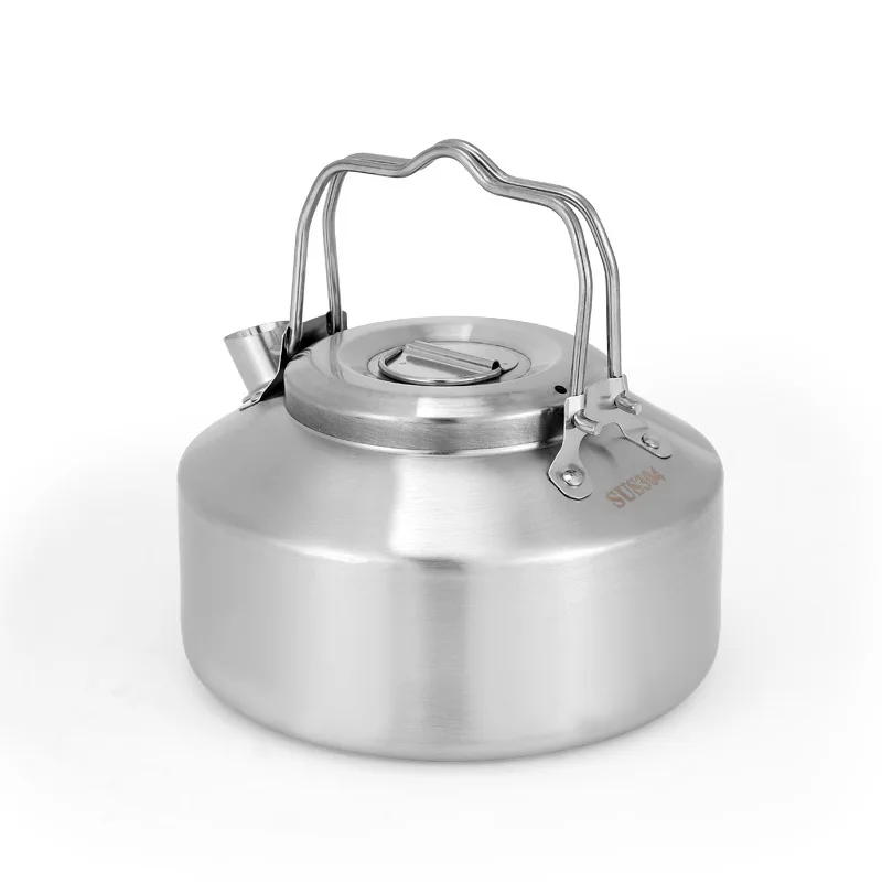 09LStainlessSteelCampingWaterKettlePortableOutdoorHiking