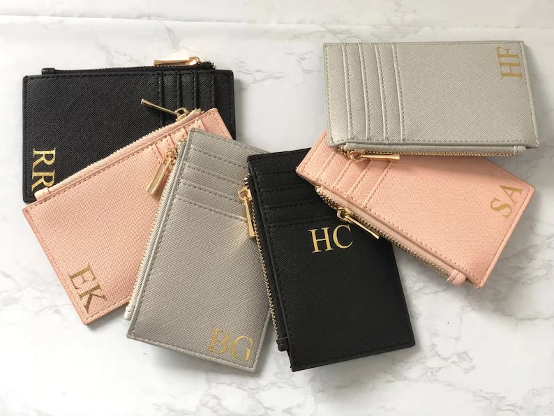 Monogram Purse Personalised Card Holder Women's Wallet Personalized thank You Gift Minimalist Wallet Personalised Gift