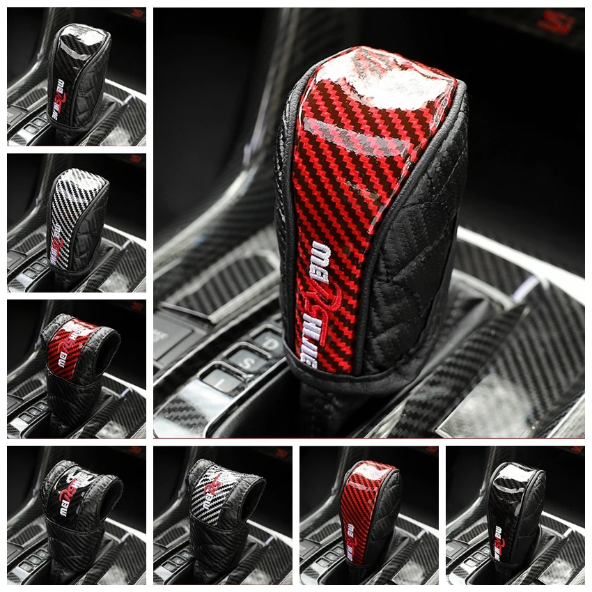 CarGearShiftCoverManualAutomaticTransmissionLeatherShiftLever