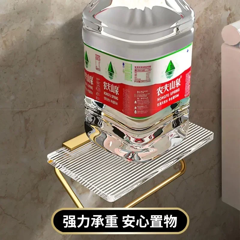 Luxury Gold Toilet Paper Holder with Shelf No Punching Acrylic Roll Paper Holder Tissue Hanger Bathroom Accessories Bathroom 3