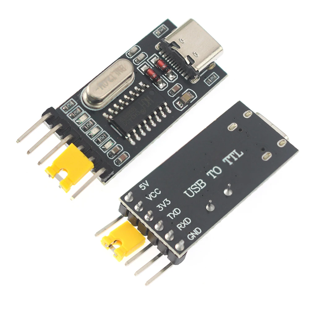 USB To TTL Serial Adapter CH340G - 3.3V/5V Type-C Male/Female Converter Module for Arduino/STM32 Win/Mac/Linux Driver