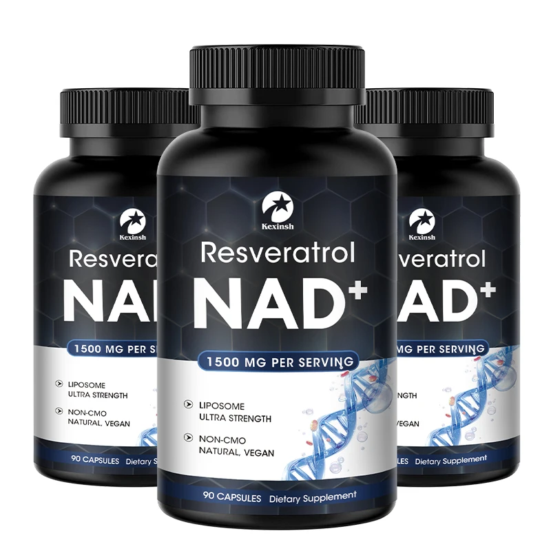 NAD+ and Resveratrol Supplement Healthy Aging-Strength Capsules Help Support Cell Regeneration Natural Energy Focus and Memory anti aging cell booster nad supplement