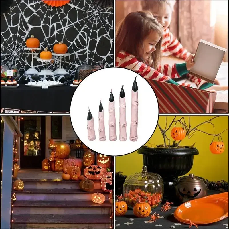 Halloween Horror Finger Candle Novelty Horror Horror Witch Thumb Candle Indoor Ambiance Scene Layout Decoration Props - immagine 5