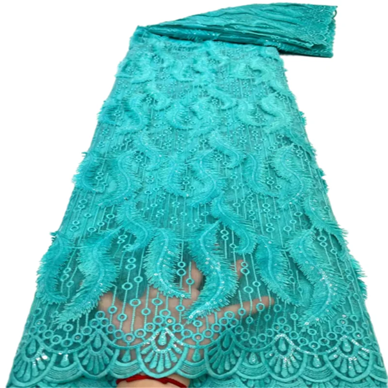 

African Lace Fabric 2022 High Quality Lace Nigerian Sequin Lace Fabric French Milk Silk Fabric For Wedding Dress X99-22