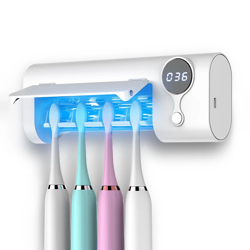 Toothbrush Sterilizer Holder Multifunctional UV Rechargable Portable for Electric Toothbrushes Disinfection Drying