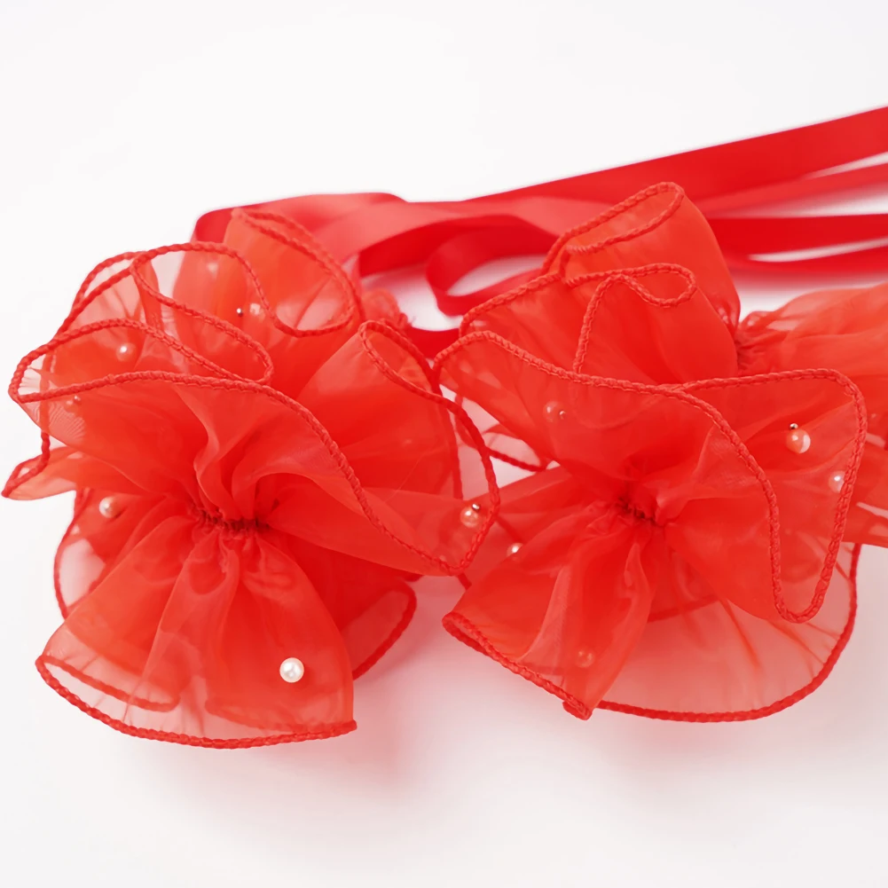 Tango Accessories White Hand Sleeves Modern Dance Accessories Red Streamers Arm Ornaments Black Ballroom Dancing Stage Wear Use