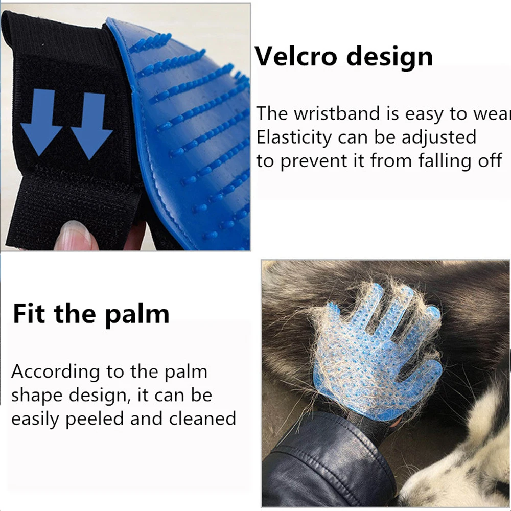 Pet Grooming Gloves Cat Grooming Brush Pet Hair Remover Gloves Cat Glove Cat Grooming Glove Pet Brush for Dog Hair Remove Brush Dog Deshedding Cleaning Combs Massage Gloves