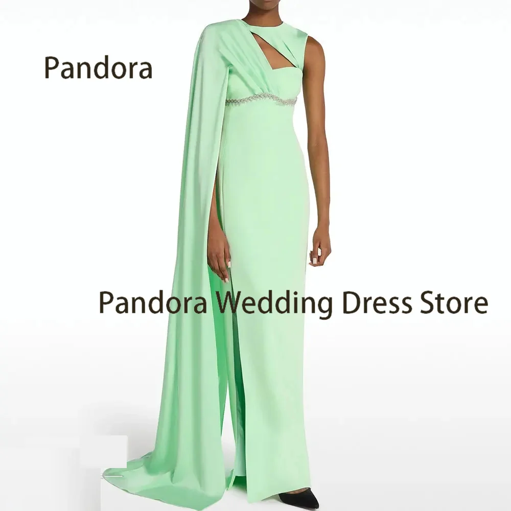 

Pandora Simple women's party dress slit floor-length evening dress halter sleeveless beaded mermaid wedding birthday dress