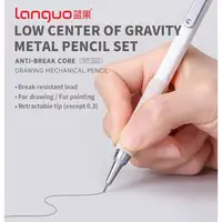 Metal Mechanical Pencil Set with 80PCS Leads Refills Case For Sketching Manga Drafting Writing Professional Art Drawing Supplies 4