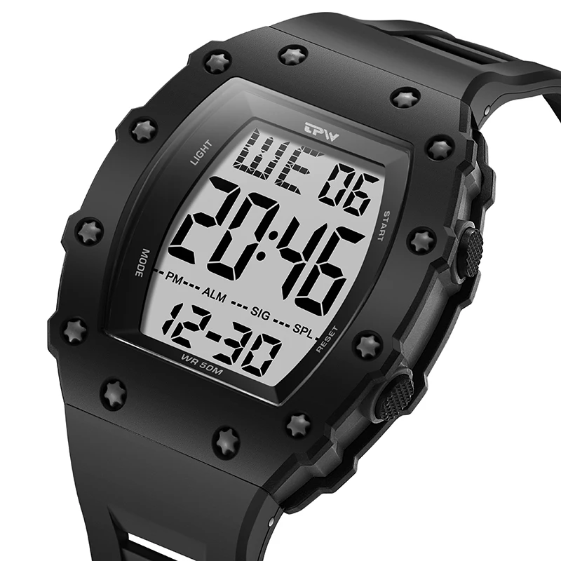 Digital Watch with Large Display, Easy-to-Read Dial, Water Resistant, Day-Date and Alarm Features